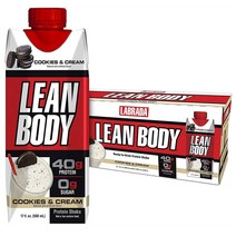 Labrada Lean Body Drink Protein Shake 라브라다 린 바디 드링크 프로틴 쉐이크 쿠키&크림맛 500ml 12팩