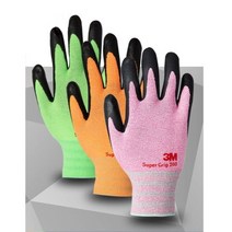 3M 슈퍼그립 200 작업용 안전장갑 코팅장갑 여성 농사장갑 3개, 색상, 오렌지 L