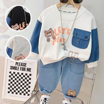 몽실이 데님포켓 맨투맨 상하복세트