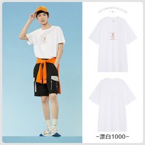 반팔티셔츠남자 삼마 스타일리쉬 귀여워지다 패턴 클래식 합체 라운드넥 상의 여름 청춘 2401228390