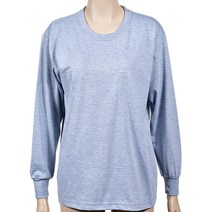 부드러운 긴팔 티셔츠 데일리 시보리 라운드 무지