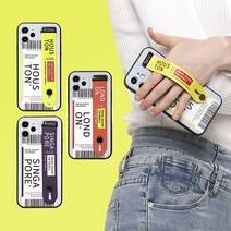 항공 티켓 커스텀 아이폰11 아이폰12 미니 프로맥스 핑거 스트랩 케이스