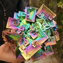 BISMUTH 비스무트 천연 석 크리스탈 광 금속 무지개 광물 표본 레이키 치유, 14.225kg