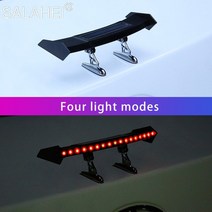 범용 태양열 자동차 후면 스포일러 라이트 12V 깜박이 경고등 조정 가능 16 LED 멀티 모드 테일 스타일링, 01 black