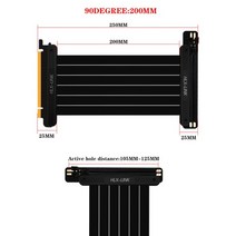 컴퓨터 pc 데스크탑 그래픽카드 게임 비디오 i-e 3.0 16x 그래픽 카드 수직 킥스탠드베이스 atx 케이스 유연한 커넥터 케이블 라이저 카드 확장 포트 어댑터(gpu용), 200mm케이블만