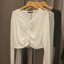 레겐보겐 50 얇은두께 피코 셔링 크롭가디건 4컬러