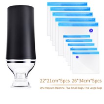 saengq 휴대용 식품 진공 실러 포장 기계 필름 컨테이너 usb 실러 진공 포장기 5 또는 10pcs 진공 지퍼 가방, 협력사, 블랙 10pcs 가방