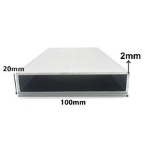 20x100mm 두께 1mm/2mm 직사각형 알루미늄 튜브 프로파일 6063 정사각형 파이프 장식용, thick 2mm, Custom length