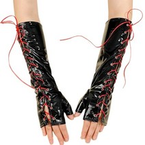 롱 글러브 여성 한 레이스 긴 장갑 겨울 팔꿈치 길이 반 손가락 장갑 리본 핑거리스