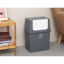 조일리빙 적층형 푸쉬 분리수거함 / 휴지통 30 L, 1단, 다크 그레이