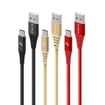 1+1+1+1 블링어스 쉴드메탈 마이크로 C타입 고속 충전 케이블 30cm, 3m, 레드