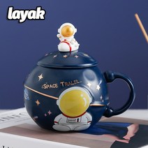 layak 커피잔 머그컵 예쁜머그컵 법랑머그, 진한 파란색