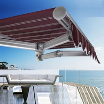 테라스 베란다 어닝 3X1.5m 차양막 접이식 천막 카페 햇빛가리개 그늘막 차광막, 단품, 단품