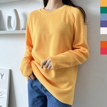 YAN 1038여자오버핏무지개하찌니트티