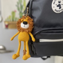 고맙토다 프리미엄 핸드메이드 손뜨개 키링 열쇠고리 가방고리 자동차 키홀더, 12-라이언, 1개
