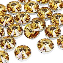 DONGZHOU 구멍이 있는 라인스톤 바느질 클로 세팅 K9 크리스탈 스톤 리볼리 팬시 보석 구리 플랫백 주얼리 제작 DIY 공예 의류 신발 혼합 모양 45피스 120-라이트 콜로, Rivoli/Round 14-Light Colorado