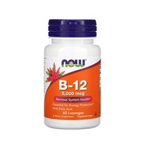 나우푸드 NOW Foods 비타민B 5000mcg 엽산 로젠지 60정 시아노코발라민, 2000mcg/100정, 1개