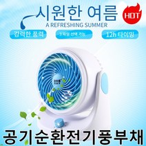 탁상용 터보팬 가정용 에너지 절약 무음 선풍기 공기순환전기풍부채, 파란색과 흰색 2.5m 원격 제타이밍 라인