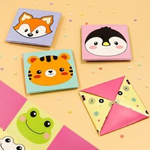 3306 [만들기DIY] 동물그림 전통 종이 딱지만들기세트 (4개입)