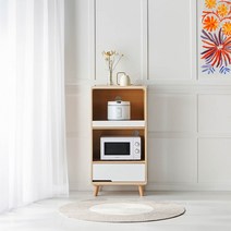 Sunshine 렌지수납장 주방정리함 오븐기 서랍장 선반 보관함 600, 오크화이트