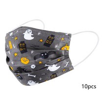 10pc 할로윈 마스크 장식 홈 선물 Spunlace 패브릭 성인 인쇄 3 레이어 Meltblown 해골 머리 호박 재미 있은, [08] H