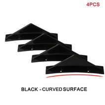 리어스포일러 자동차 현대4pcs 자동차 상어 지느러미 삼각형 후면 범퍼 디퓨저 보호대 카본 섀시 립 장식, 블랙 플랫