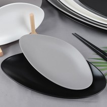 오메가키친 조약돌 롱디쉬 메인요리 접시 파티그릇, 조약돌 롱디쉬 32.8 cm, 그레이