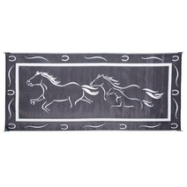 Stylish Camping GH8181 블랙화이트 2.4m x 5.7m(8피트 18피트) 질주하는 말 매트 1팩218765, Black/White