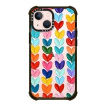 CASETiFY 울트라 임팩트 케이스 아이폰 13 미니용 셀프 러브 클리어 블랙, Polka Daub Hearts