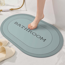 빨아쓰는 규조토 발매트 3세대 논슬립 미끄럼 방지 발판 집들이 개업선물 화장실 욕실 주방 싱크대 매트 선물 필수템, 라운드그레이, 라운드민트, 라운드민트