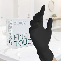 파인터치 니트릴장갑 블랙 라텍스 일회용 쉐프 요리 미용 세차 장갑, 100매입