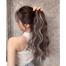 톡톡창고 브릿지 포니테일 집게 가발 집게핀 묶음머리 붙임머리 부분 염색 헤어피스, 블랙