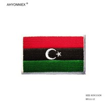 고주파실링기 AHYONNIEX 1 PC 아프리카 국가 가나 나이지리아 이집트 튀니지 알제리 자수 깃발 패치 전술 사기 헝겊 스티커 배지 DIY, [15] Libya