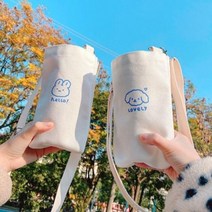 기타 드링크백 캔버스 커피홀더 미니에코백 텀블러가방, 1에코드링크백-강아지
