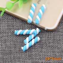 스파이럴반죽기 카와이 나선형 마시멜로 캔디 폴리머 클레이 10 개 18 색 25x5mm DIY 전화 장식 카보 숑 플랫백, [04] 3