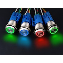 12/16/19/22mm LED 크롬 스위치 푸쉬온 푸쉬락 DC12~24V DIY버튼 연결커넥터포함, 16mm, 0.1써클푸쉬온, 화이트