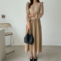 피핀 여성용 프릴 레이어드 롱원피스 38084