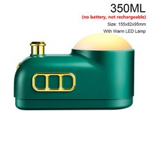 생수 춘식이 가습기 짱구 시나모롤 쿠로미 산리오 300ml 초음파 Retro Mini Tr, 350ml 그린 램프