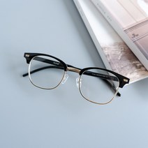 로크 하금테 안경 뿔테 반무테 반뿔테 남자 여자 패션 커플 안경테 블랙