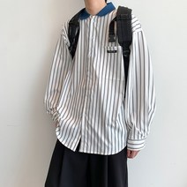 DFMEI 남성 캐주얼 셔츠 일본 레트로 스트라이프 셔츠 남성 캐주얼 의류 봄 패션 브랜드 Ins Ruffian 잘 생긴 긴 소매 셔츠 코트