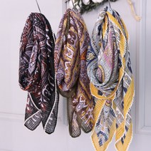 페이즐리 스티치 스카프 목도리 면 나염 롱 쁘띠 미니 간절기