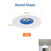 천장 실링 팬 Led 램프 30W 45W 60W 가정용 실내 주방 장식 잎 글로브, 10 Round 50w