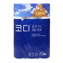 [자바라쇼핑] 코디 3겹 데코 화장지 30롤 화장지 두루마리 화장지 _ kig0337*20230203EA, 쿠팡 1, 쿠팡 본상품선택