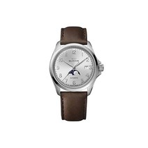 글라이신 글리신 Combat ssic Moonphase 40mm 실버 다이얼 Leather 시계 GL0384
