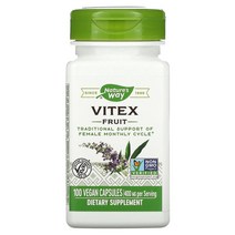 네이처스웨이 바이텍스 Vitex 열매 400mg 베지 캡슐 100정, One Color, One Size