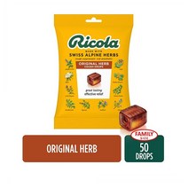 Ricola 리콜라 스위스 알파인 허브 오리지널 기침 목캔디 사탕 50개 4봉지
