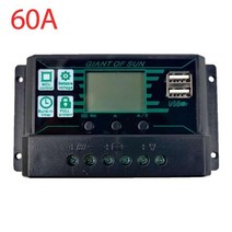 캠핑카용태양광패널 아파트태양광 태양광 패널 태양열판 12v24v mpptpwm 태양열 충전기 컨트롤러 태양 전지 배터리 레귤레이터 2 usb 포트 lcd 디스플레이 10a, 60a