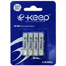 렉셀 LEXEL E-KEEP 니켈 수소 배터리 AAA 충전 건전지 - 4알, 4개, 4개입
