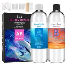 에폭시 수지 및 경화제 키트 크리스탈 AB 접착제 보석 예술 공예용 8oz +, 01 Epoxy Resin