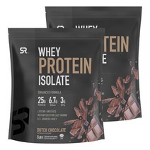 스포츠리서치 웨이 프로틴 아이솔레이트 단백질 보충제 더치 초콜릿 글루텐 프리, 2.27kg, 2개